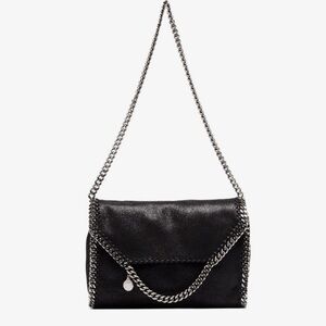 Stella McCartney Falabella Black leather big chain trim shoulder bag